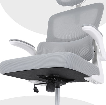Work Office Chair - Lumber Support, Flip-up Armrest, Adjustable Headrest SITIO - GREY